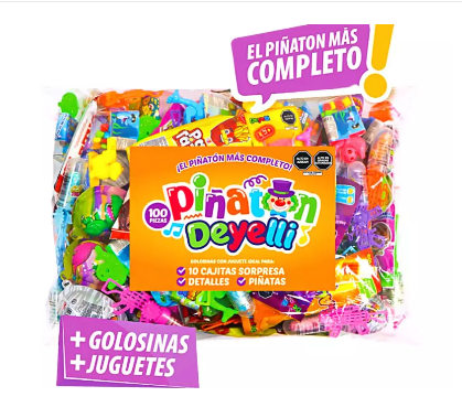 Piñata Golosinas +Juguetes x 100 UND